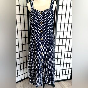 NWT Carre Noir navy and white polkadot dress